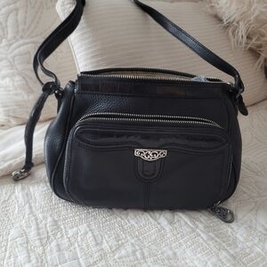 Brighton Black Crossbody Bag with Silver Accents